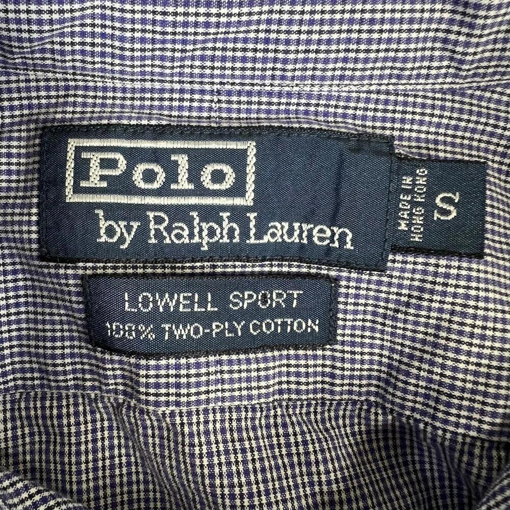Vintage Polo Ralph Lauren Lowell Sport Shirt Mens Small Blue Gingham Plaid - Picture 4 of 6